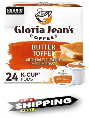 Keurig Gloria Jeans Butter Toffee Coffee K-cups 24 Count  