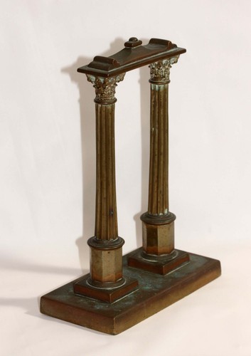 Antique 19thC Grand Tour Architectural Bronze Model of Two Columns & Lintel af - Picture 6 of 20