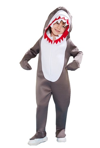 Kids Grey Shark Costume Child Sea Animal Mascot Book Week Party Boys Jumpsuit - Picture 4 of 7