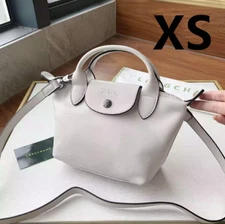 Longchamp Le Pliage Cuir XS Mini Leather Shoulder Bag White Outlet NEW via FedEx