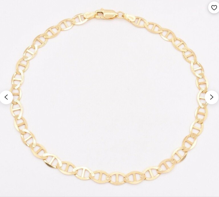 アクセサリー BEAMS Solid Anchor Link Bracelet 18K Yellow Gold Solid Anchor Link Bracelet 8 Inches 8.8mm