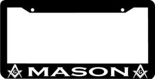 Mason Masonic Moson Black Metal License Plate Frame