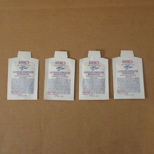 Lot 4 Kiehl's Kiehls Dry Hand Treatment Ultimate Strength Hand Salve Packet 5ml