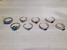 Ring 925 STERLING SILVER Boma Turquoise Onyx Amethyst Rose Navajo 16g VTG