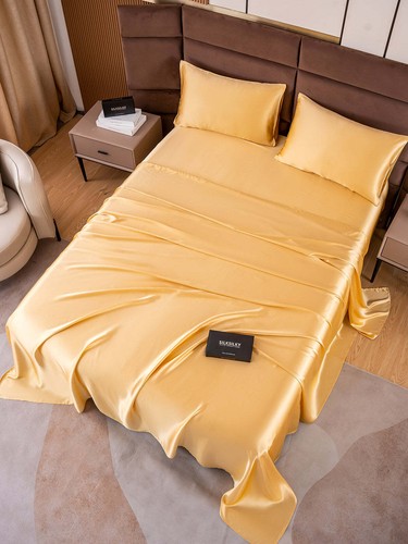 19 MM Heavy Weight Nature Silk Seamless Sheets Set 2 Pillowcases Can Custom Size - Picture 21 of 79