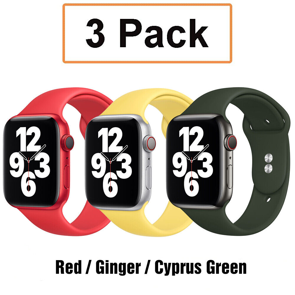 3 PACK Silicone Sport Band Strap for Apple Watch 10 9 8 7 6 3 PACK Silicone Sport Band Strap for Apple Watch 10 9 8 7 6