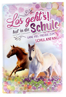 Kurt Eulzer Karte Einschulung MäDchen Pferde Schulanfang Gruß- GlüCkwunschkarte