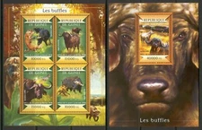 STA736 Guinea 2015 MNH 2 Sheets High CV Wild Animals Buffaloes