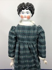 17  Antique Porcelain German Made China Head Doll Replaced Cloth Body  Limbs A