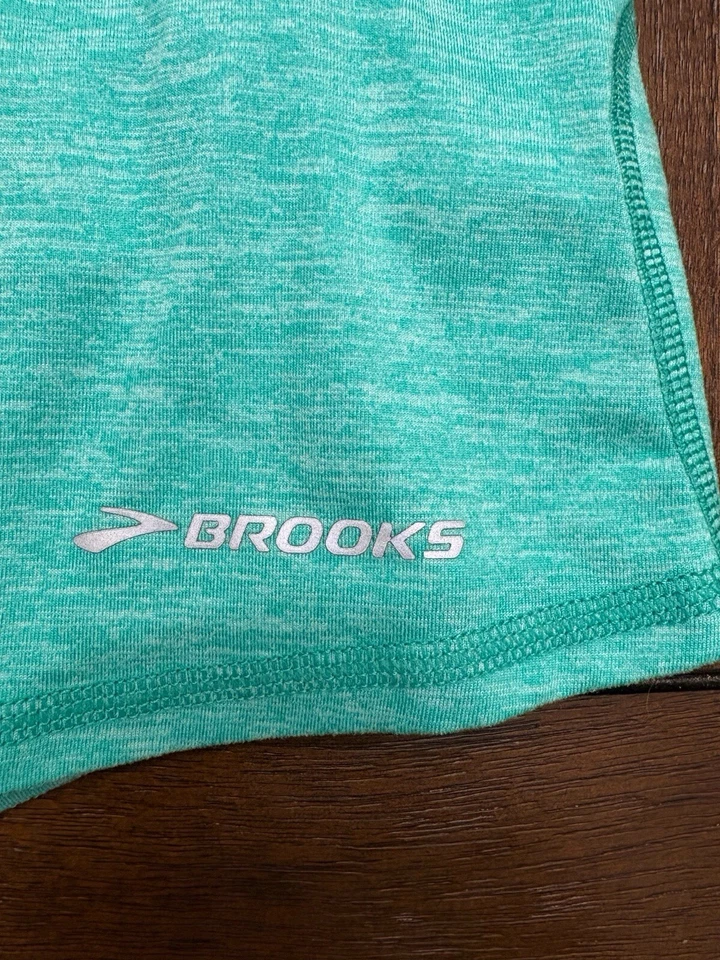 Pullover de rendimiento Brooks verde con cremallera de cuarto para mujer talla mediana Foto 4 de 4
