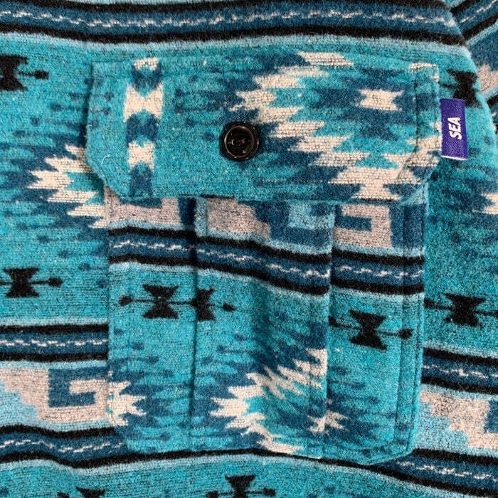 WIND AND SEA 23AW SD TRIBAL SHIRT JACKET BLUE WDS-O-FAL-24