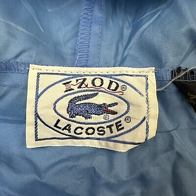 LACOSTE IZOD - Vtg 70s-80s 1/2 Zip Blue Nylon Windbreaker LACOSTE IZOD - Vtg 70s-80s 1/2 Zip Blue Nylon Windbreaker