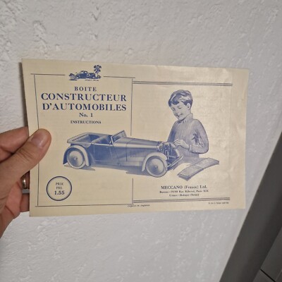 MECCANO/hornby 1938 notice d'instructions CONSTRUCTEUR