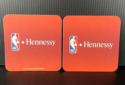 Hennessy Cognac NBA Logo - Square Coasters Set (2) - Beer, Drink, Cocktail Lid