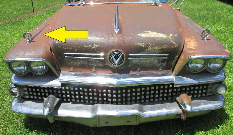 1955 1956 1957 1958 BUICK ОГРАНИЧЕННОЕ ПРАВОЕ КРЫЛО ОРНАМЕНТ ОТДЕЛКА ЭМБЛЕМА - Изображение 3 из 4