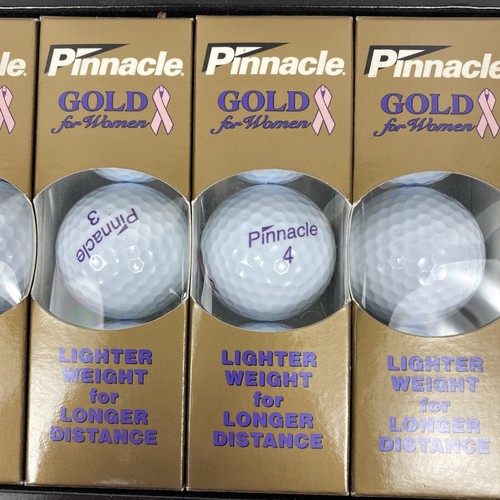 Pinnacle Gold Golf Ball For Women Pink Breast Cancer Ribbon 1 Pack of 3