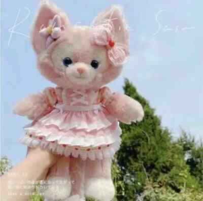 40cm LinaBell Plush Toy Pink Fox with Pink Plaid Skirt Doll Duffy's Friend Gift