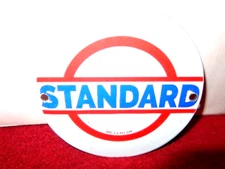 VINTAGE 5 7/8 in STANDARD GASOLINE & OIL ADV. SIGN HEAVY METAL PORCELAIN - Z 357