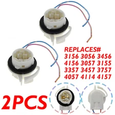 2x Socket 2 Wire Harness for 4156, 3156 Bulb Tail Side Running Light & Reverse