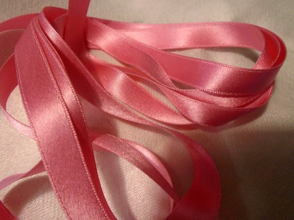 2 Pink Silk Satin Ribbon