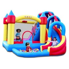 Giant Inflatable Bounce House with Water Slide,Wet Dry Use,Basketball