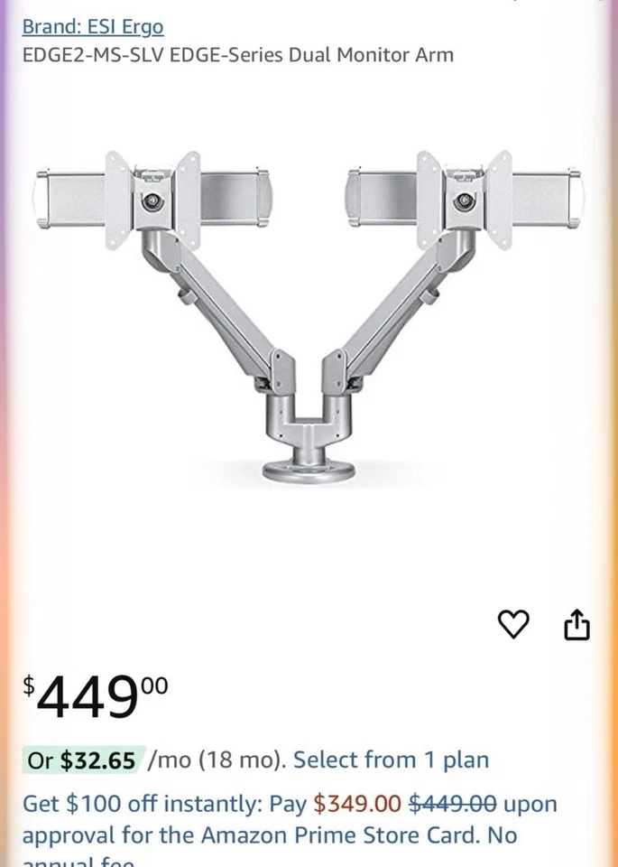 Fellowes EDGE2 Dual Monitor Arms. Brand New Never Opened. The Best Of The Best. - Image 4 of 4