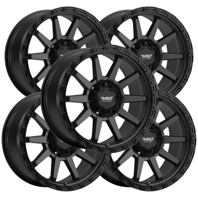 (Set of 5) Thret Off-Road 706 Freeze 17x9 6x5.5'' +0mm Satin Black Wheels Rims