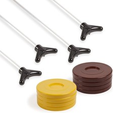 Classic Group Games Shuffleboard Set Indoor Outdoor 8 Puck 4 Cue Sticks Party