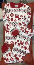 Kids Hanna Andersson Festive Fair Isle Design Two piece Pajamas Size 100 4 