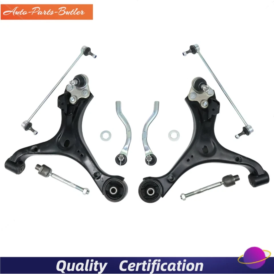 For 2016-2022 Acura ILX 8Pc Suepsnion Front Lower Control Arms Sway Bar Tie Rods - Изображение 3 из 4