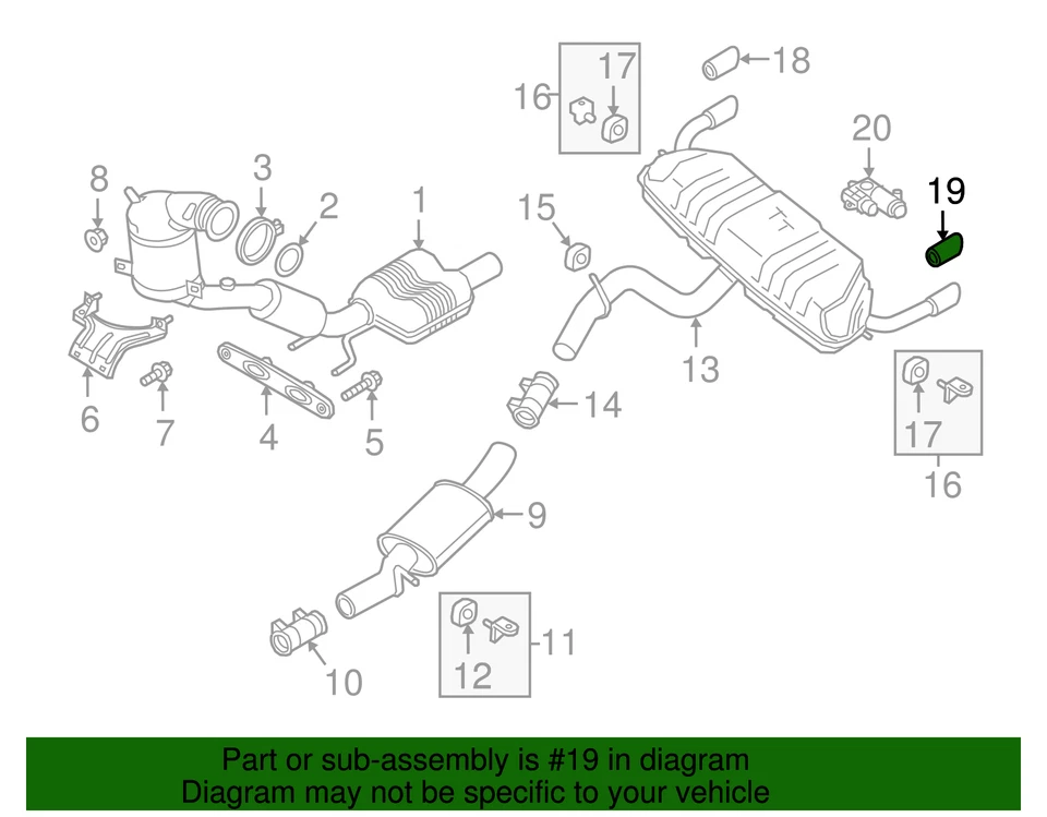 正品奥迪尾管加长版 8S0-253-825 — 第 2/2 张图片