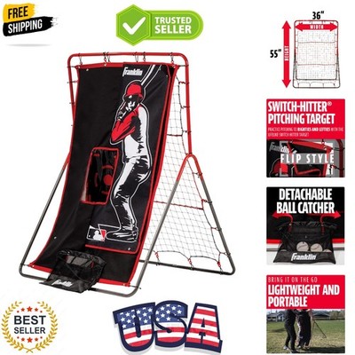 Baseball Pitching Target and Rebounder Net - 2-in-1 Switch Hitter Pitch Train...