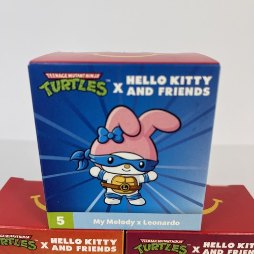 TMNT x Hello Kitty McDonalds Happy Meal Toy Lot Of 3 Raphael My Melody Leonardo - Picture 2 of 8