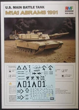 Rye Field 1/35th Scale M1A1 Abrams 1991 - Decals from Kit No. 5006