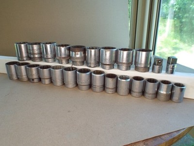 VTG 25 Pc 3/4'' Dr USA Socket Williams Proto Bonney Etc.. 7/8 - 1-5/8 Work (Read