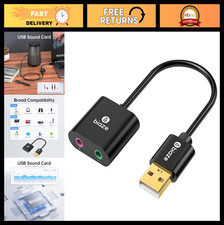 USB to 3.5mm Audio Adapter External Sound Card for PC, Laptop, PS4, PS5 - TRS Ja
