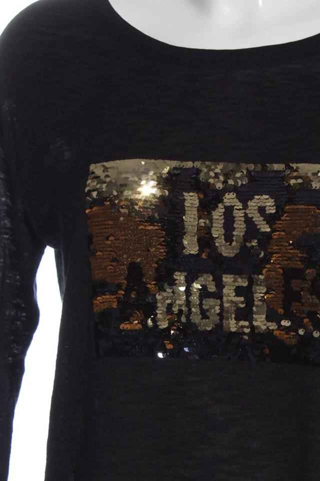 SPRINGFIELD U-Boot-Shirt Damen Shirt Gr. DE 38 schwarz-goldfarben Casual-Look - Bild 3 von 4