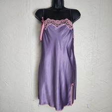 Victoria Secret Angels Purple - Pink Jeweled Lace Slip Dress Size Large