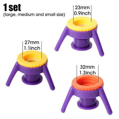 3Pcs/Set Squeeze Bottle Cap Upside down Tripod Bottle Caps No Waste Leak Prevent