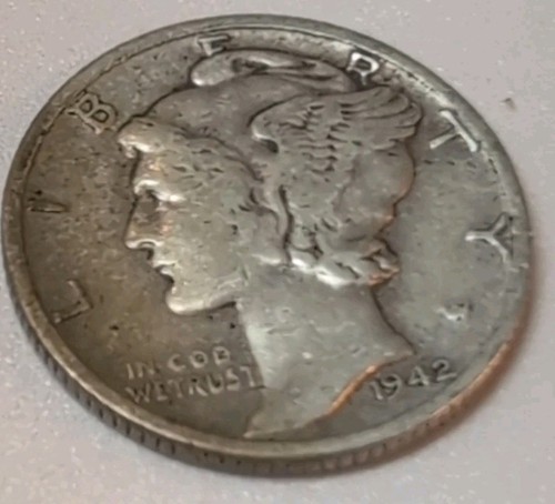 1942 "D" Winged Liberty (Mercury) Silver Dime - Picture 3 of 3