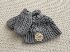 North Face Baby Minna Collection Mittens and Beanie - Light Grey - XS 6-24M 