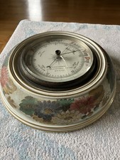 Antique Aneroid Barometer with Ceramic Mount and Enamel Face