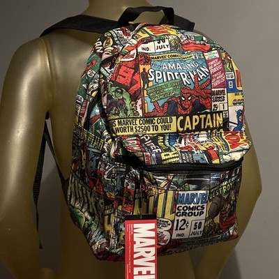 Marvel Comics Spider-Man Thor Captain America Backpack Book School Bag