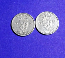 NORWAY 1953/1955 - (50 ORE  15 SKILLING ) CIRCULATED BETTER CONDITION KM#402 #6