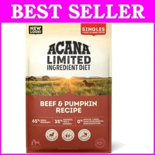 Limited Ingredient Dry Dog Food with Beef & Pumpkin - Grain-Free Nutrition, 13lb