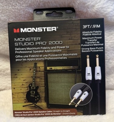 Monster Prolink Studio Pro 2000, 1/4 inch TS to 1/4 inch TS Speaker Cable