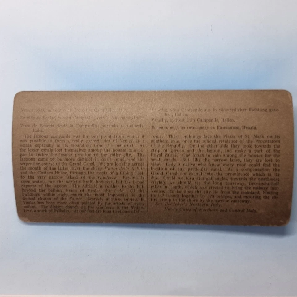 Venice Stereoview 3D C1904 foto real Italia funcionando barcos altos y barcazas Foto 3 de 3