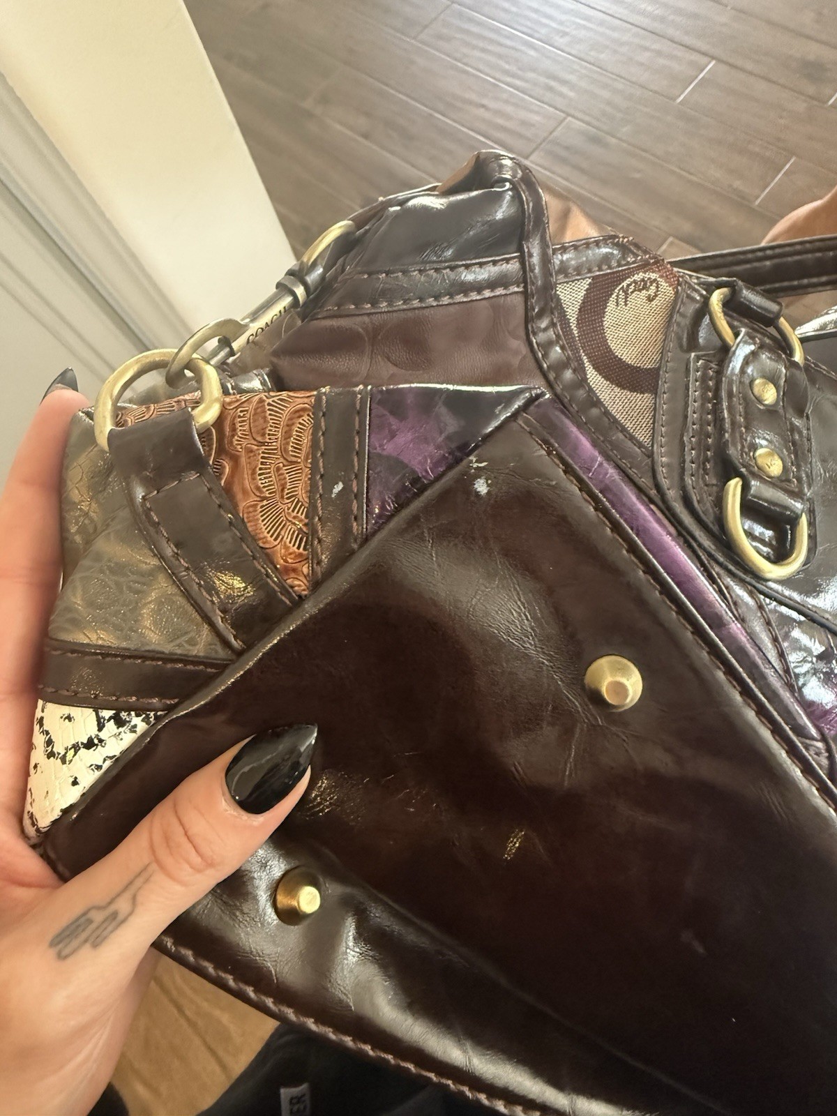 Coach Multicolor Monogram Patchwork Leather Bague… - image 4