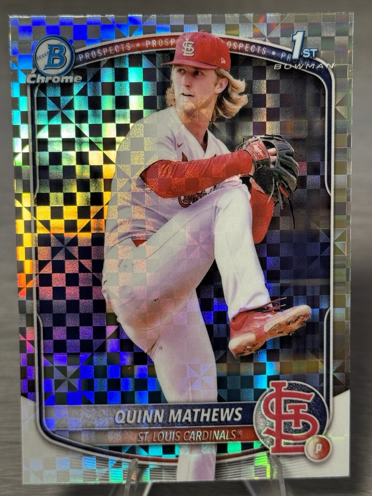 🌋⚾️QUINN MATHEWS 2025 Bowman Chrome 1st X-Fractor RC #CARDINALS PHENOM!!!⚾️🌋