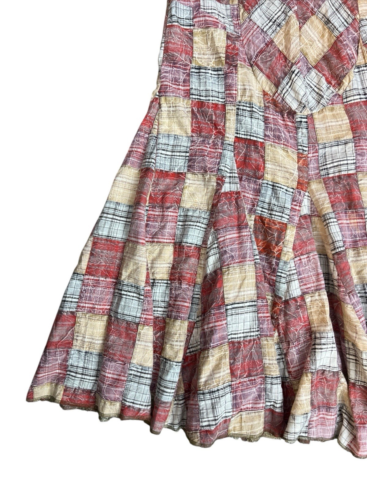 Free People Multicolored Patchwork Plaid Maxi Ski… - image 2